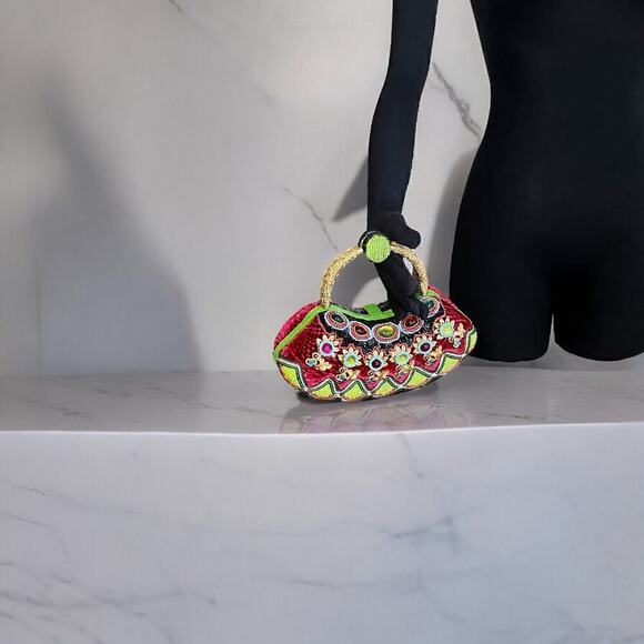 Vintage Mary Frances Jeweled Flower Handbag - Picture 10 of 11